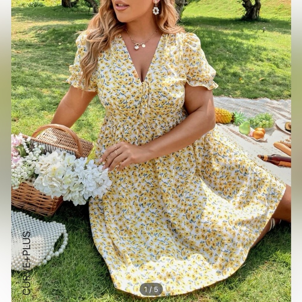 Yellow Floral Dress